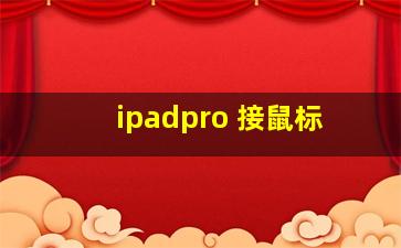 ipadpro 接鼠标